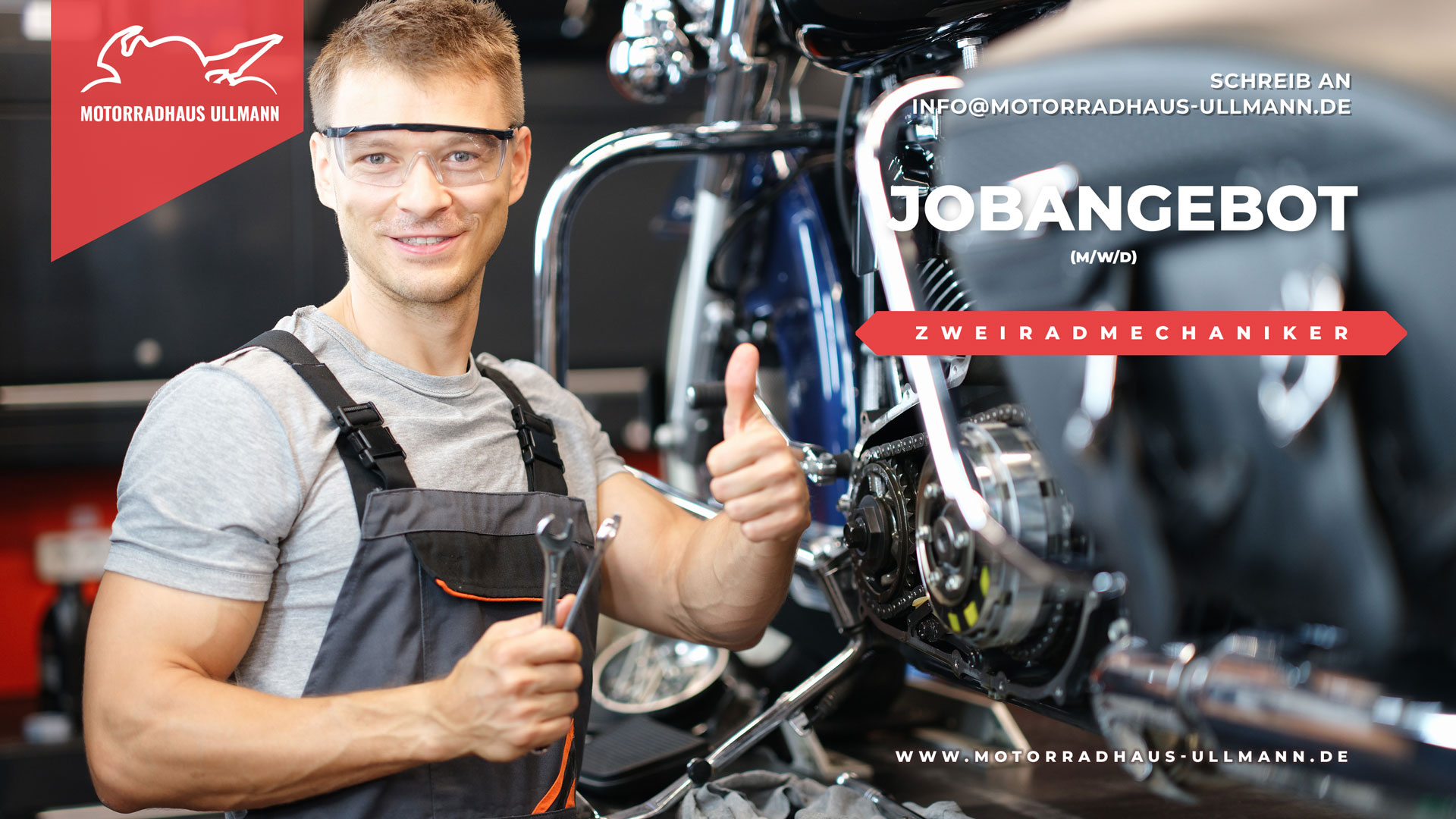 Permalink zu Jobangebot: Ausgebildeter Zweiradmechatroniker (m/w/d)